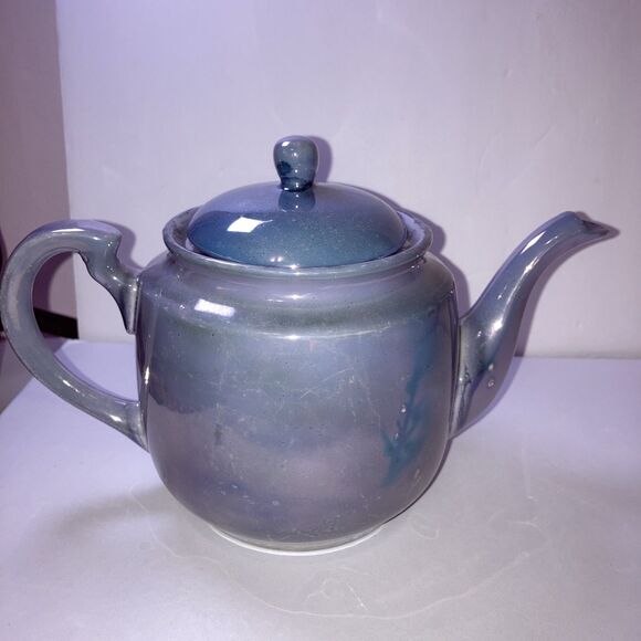 1950s VINTAGE Teapot Blue Cherry Blossom Lustreware Japan - Picture 2 of 5